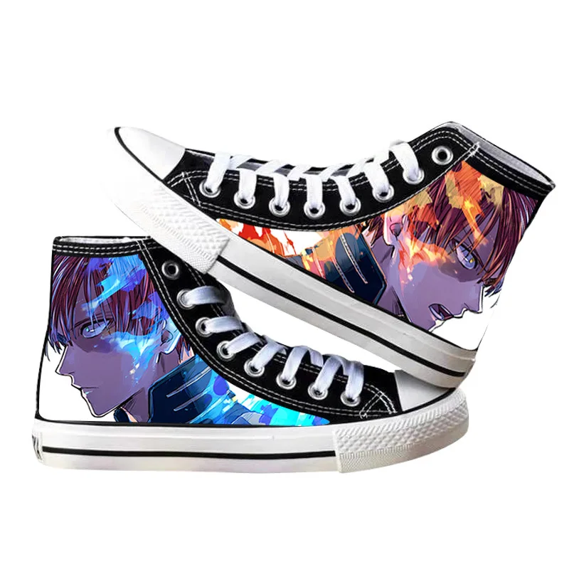 

My Hero Academia Shoes Anime High Top Canvas Cosplay Adult Students Men Women Midoriya Izuku Print Casual Breathable Shoes