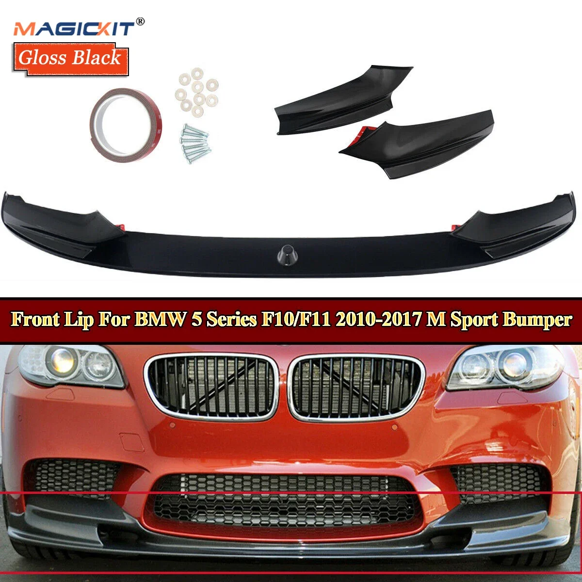

MagicKit Подходит для BMW 5 серии F10/F11 2010-2017 с M спортивным бампером, передняя губа, диффузор, комплект кузова автомобиля