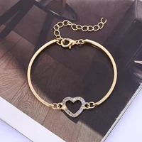 korean fashion jewelry bracelet alloy love diamond jewelry simple heart shaped fashion lady bracelet wholesale