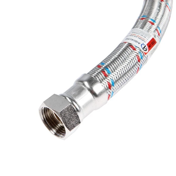 Подводка гибкая для воды AQUALINE Гигант внутренняя/внутренняя резьба 1&quot угловая 100