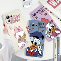 donald duck cute disney phone case for xiaomi mi poco x4 m4 f4 gt 12 11 11i 11t 10t 9 se ultra lite pro liquid left rope