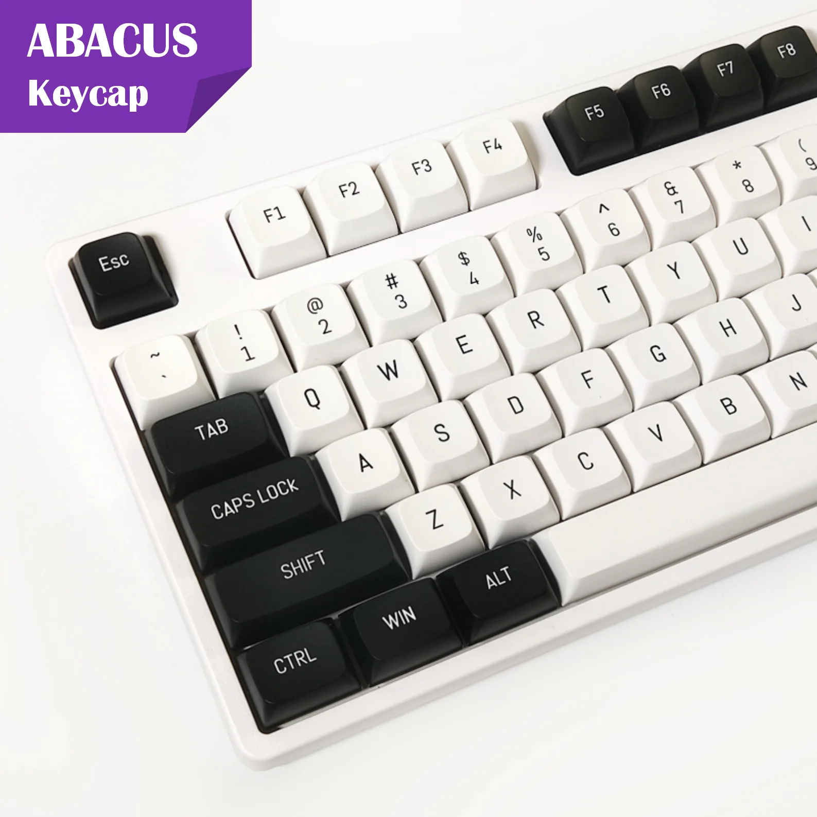 

ABACUS CSA Profile PBT Keycaps 149 Keys Double-shot Black White Keycap Set for DIY Custom Mechanical Gaming Keyboard Keycaps Kit