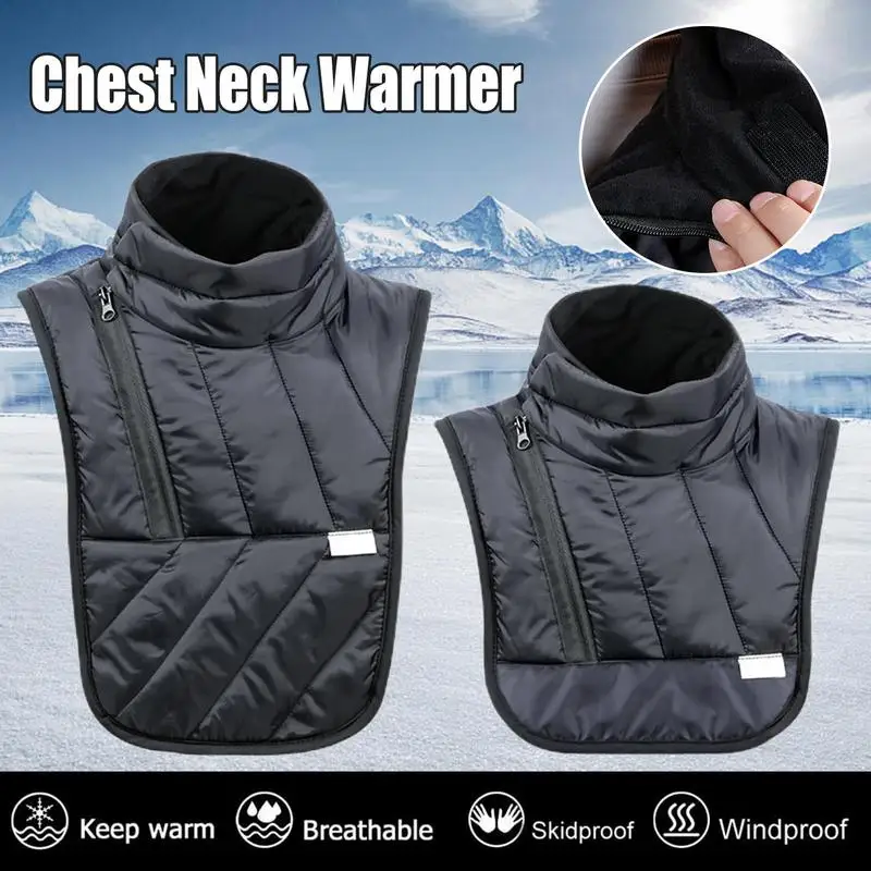 

Neck And Chest Warmer Windproof Breathable Neck Chest Shoulder Protector With Zipper Warmer Wrap Moto Riding Accessories
