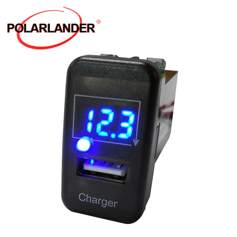 

Fast Charger 5V 2.1A Dashboard Led Light Car Charger Voltmeter Monitor Display USB Port Socket Adapter Accessories for Toyota