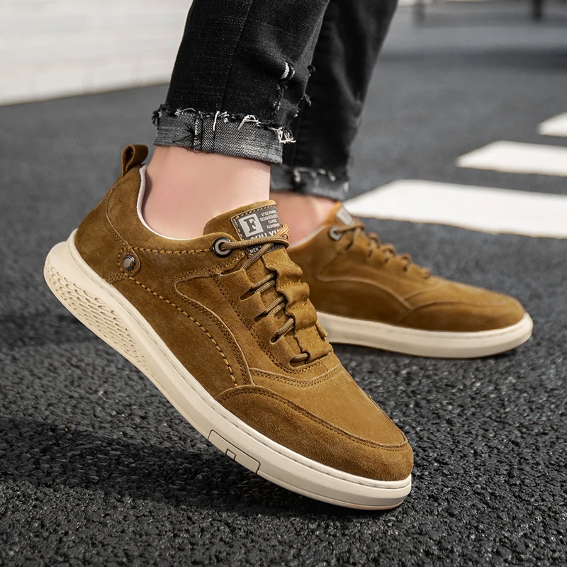 Men Shoes fashion Genuine Leather Loafers Breathable Autumn lace up comfortable Casual Outdoor Sneakers shoes size 47 | Обувь