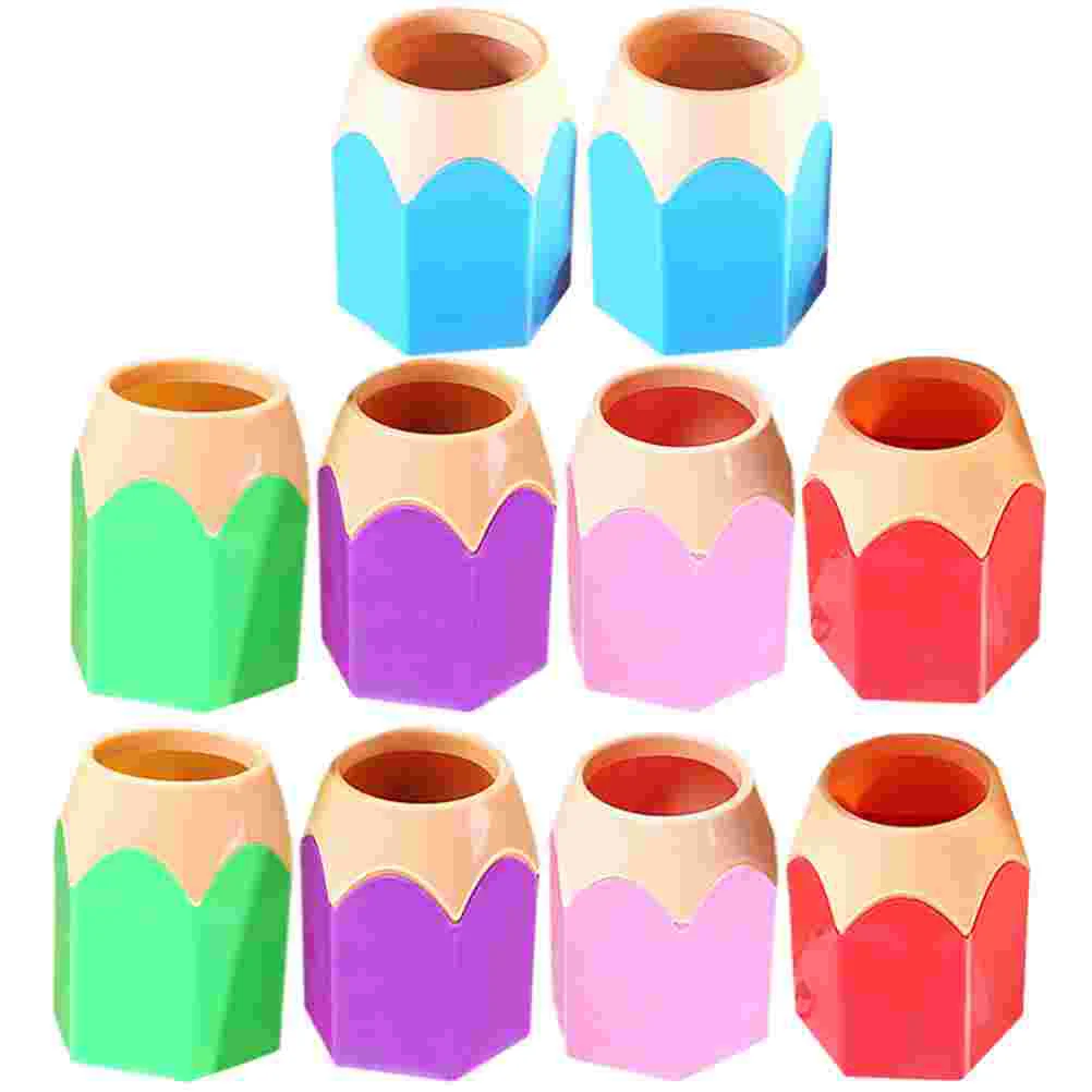 

10 Pcs Crayon Holder Pen Color Crayons Storage Desk Abs Cute Containers Organizer Office Colored Organizers