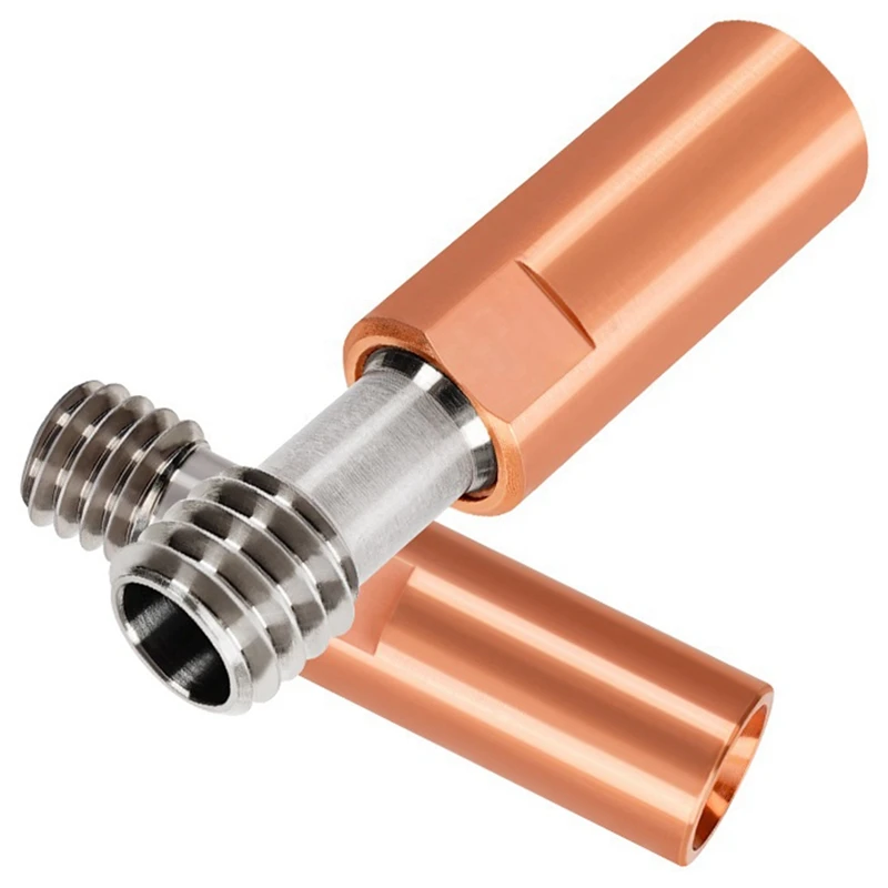 

2 PCS M6 Thread Grade 5 Titanium+ Copper Throat, 4.1mm Bore for Most Consumables, for MK7/8 Ender 3/3 V2/5, CR-10/20