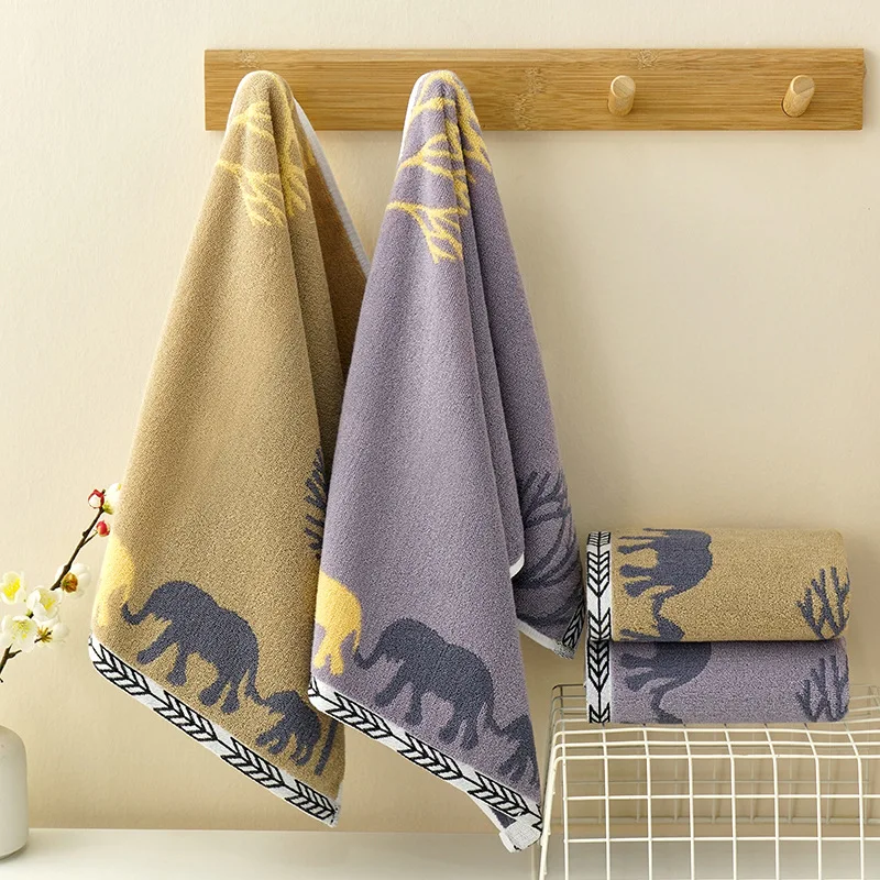 

Cotton Towel Soft Cotton Lint Free Yarn-dyed Absorbent Jacquard Household Face TowelTowels Bathroom Towel Poncho Adults Cleaning
