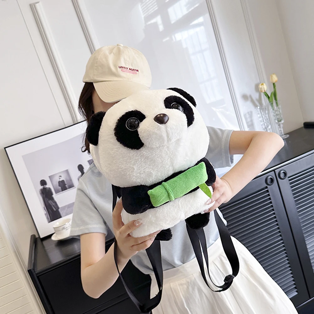 

Panda Girl Dolls Backpack Casual Plush Children Adult Backpack Fashion Simple Adjustable Strap Kawaii Children Cartoon Gifts