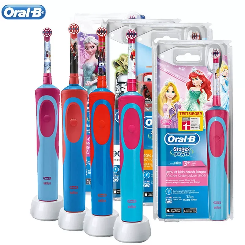 

Детская электрическая зубная щетка Oral B 2D, перезаряжаемая Индуктивная Водонепроницаемая вращающаяся зубная щетка для чистки зубов с мягкой...