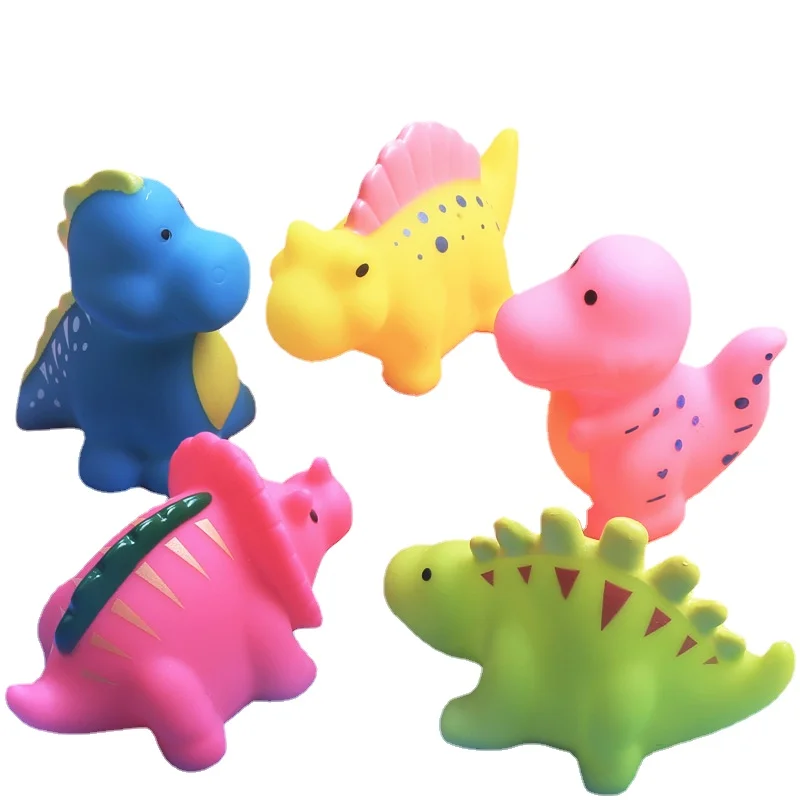 

1Pcs/Cute Jurassic dinosaur model animal toy bathing pinching sound dinosaur amusement park play water toy