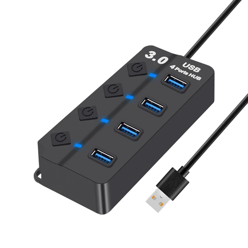 

USB 3.0 Hub USB Hub 3.0 Expander Multi USB Splitter With Switch Power Adapter For PC Computer Accessories