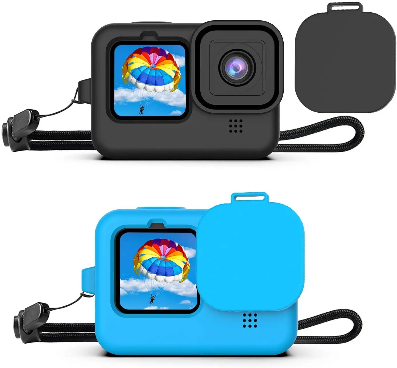

Силиконовый чехол HONGDAK для GoPro 10 9, противоударный защитный чехол с крышкой для объектива, ремешок на руку для спортивной камеры GoPro Hero 10