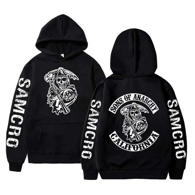 

Sons of Anarchy SAMCRO Double Sided Print Hoodie Streetwear Spring Autumn Men Womnen Fashion Rock Punk Hoodies Men's Sweatshirt