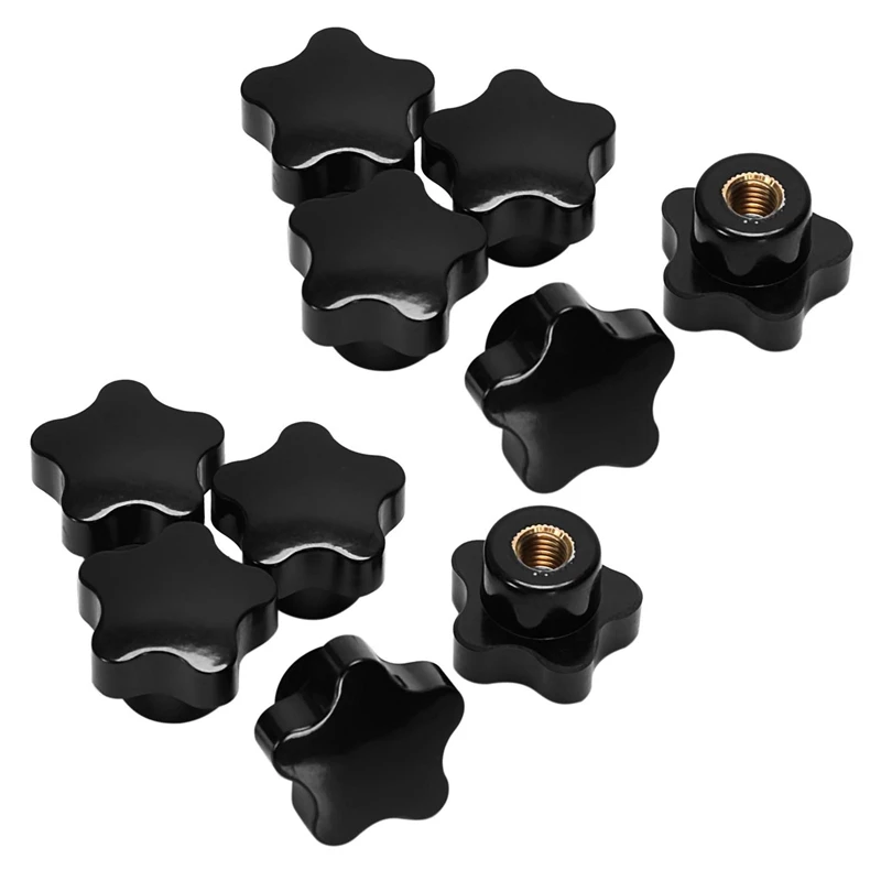 

10Pcs M8 Female Thread 32Mm Star Head Clamping Nuts Knob Grip Handle
