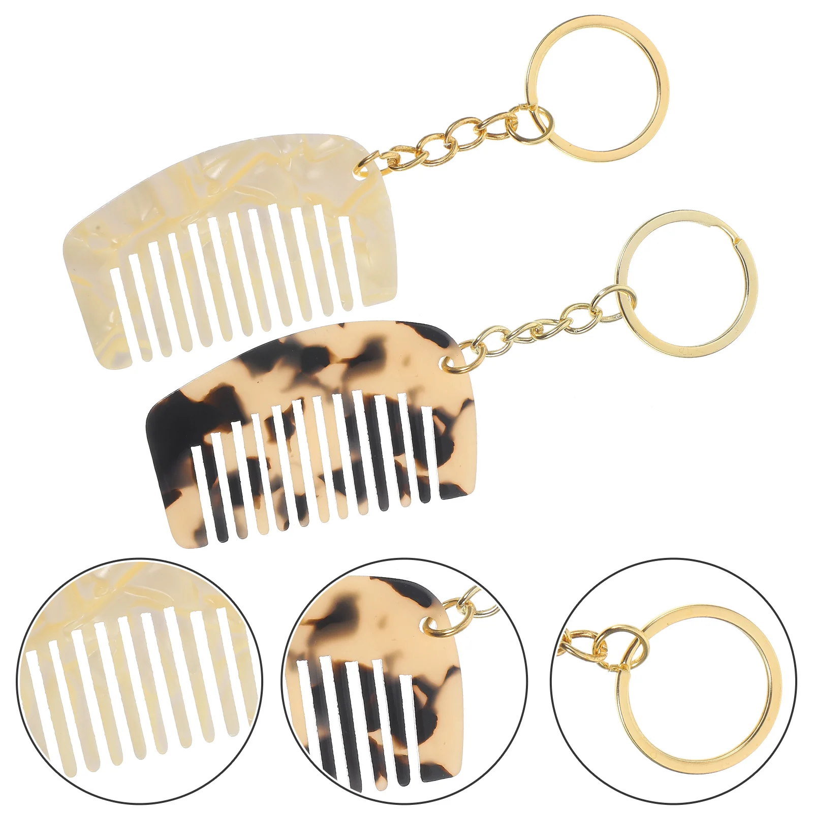 2 шт. портативная расческа брелки дорожная карманная с широкими зубьями
