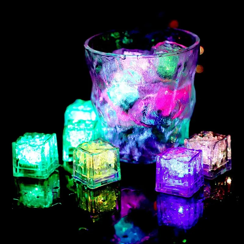 

Luminous Ice Cubes Home Decor Glow In The Dark LED Ice Cubes for Drinks Glow Party Supplies Festival Accessories 12/24Pcs