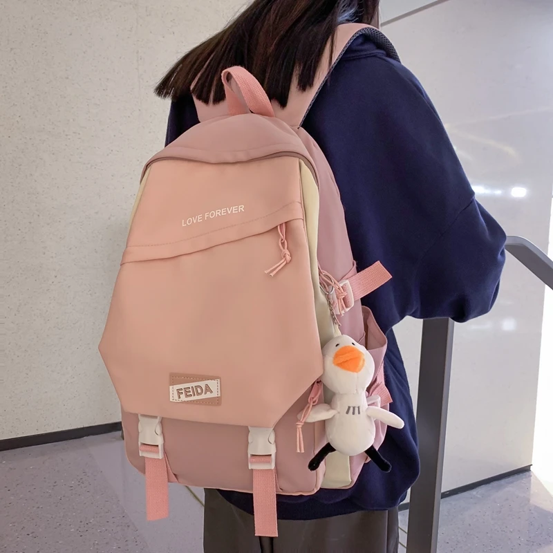 

Модный женский рюкзак EST для ноутбука, школьный ранец с принтом утки для девочек-подростков, Женская Повседневная дорожная сумка