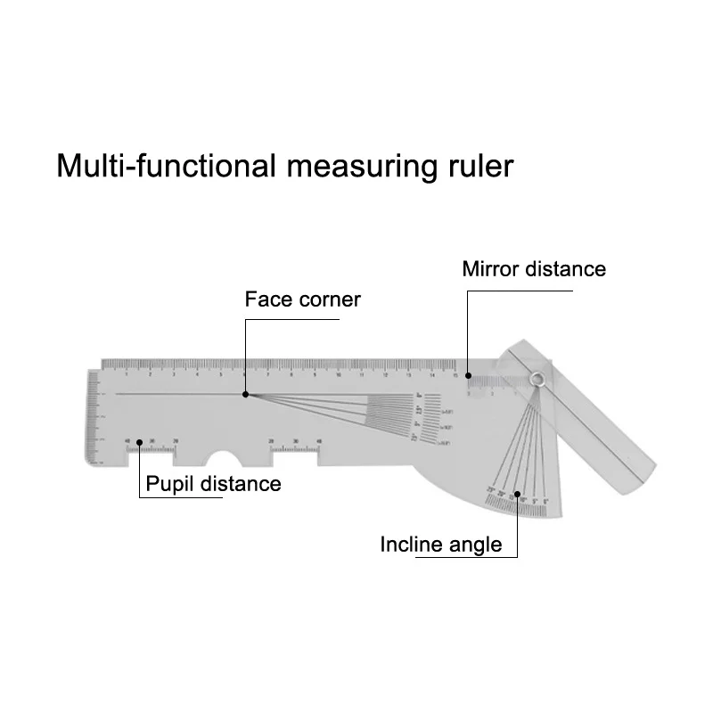 

1 шт., многофункциональные вспомогательные инструменты для регулировки очков, измерительные инструменты, косая угловая линейка, измеритель расстояния, офтальмологический инструмент для глаз