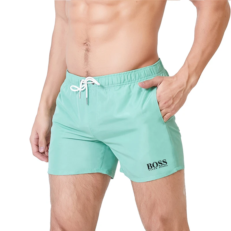

Мужские пляжные шорты, быстросохнущие плавки, пикантная одежда для плавания, повседневные спортивные штаны для бега, на лето