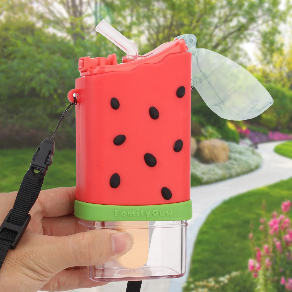 Портативная Детская Бутылка Для Воды С Соломой Защита От Утечек Милый Мультяшный