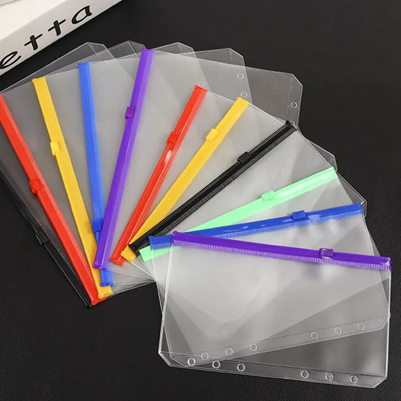 A6 прозрачная обложка для блокнота с вкладышами 12 шт. 6 отверстий карманы из ПВХ