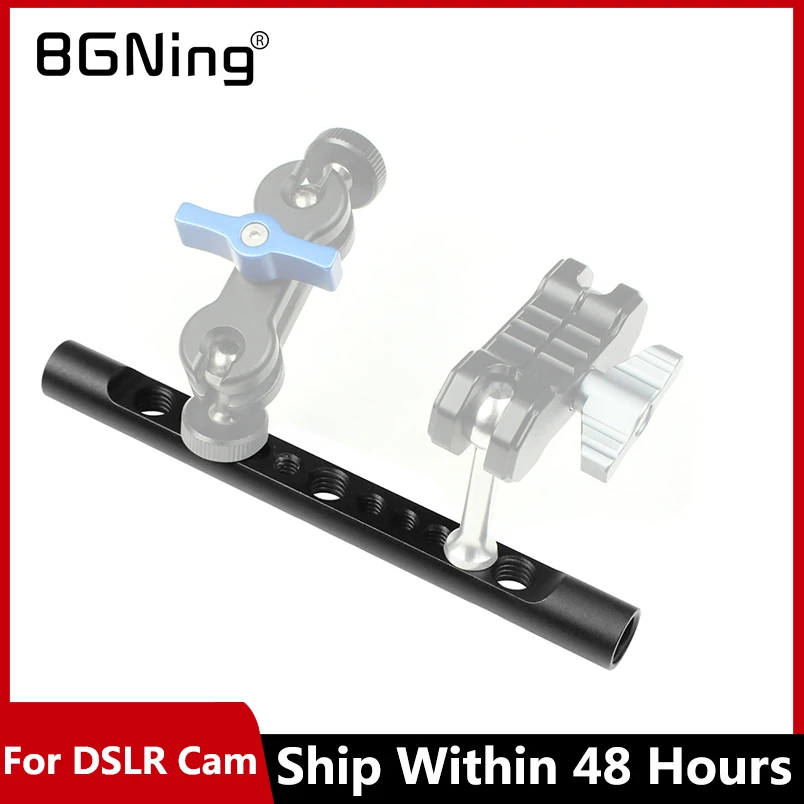 

DSLR Camera Rig 15mm Cheese Rod Bracket 1/4" 3/8" Screw Holes Shoulder Rods System Rail Aluminum Alloy Light Weight Length 150mm