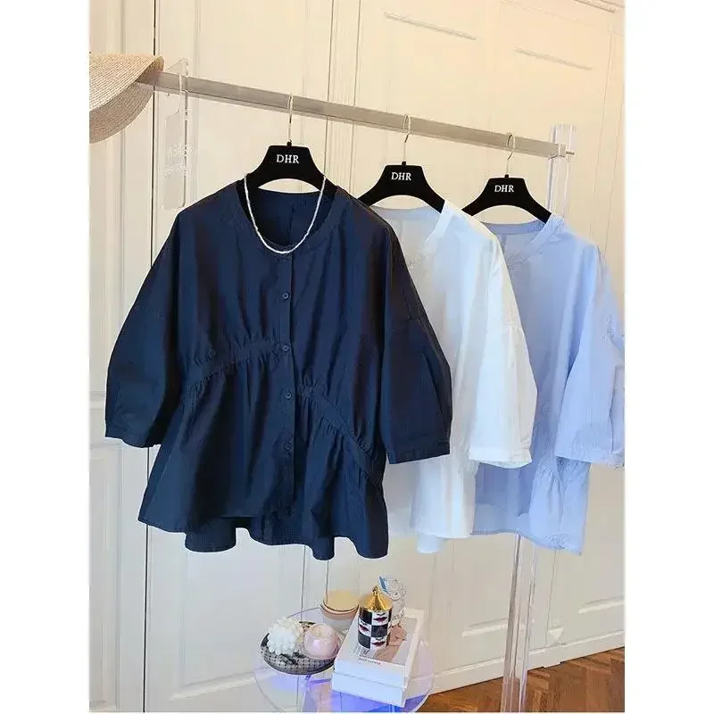 Новая повседневная свободная кукольная рубашка Overiszed корейские шикарные блузки