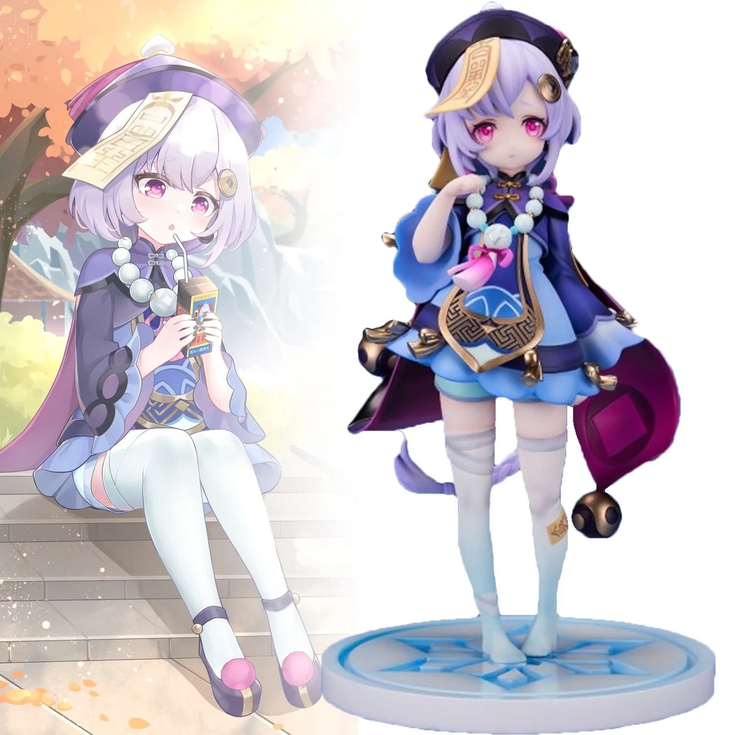 

20cm Genshin Impact Qiqi Anime Figure Genshin Impact Klee Action Figure Klee/Paimon Figurine Collection Model Doll Toys Gifts