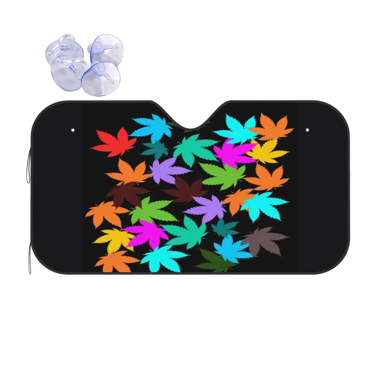 

Weed Leaf Colourfull Universal Windshield Sunshade 70x130cm Herb Foils Car Sunshade Front Window Cover