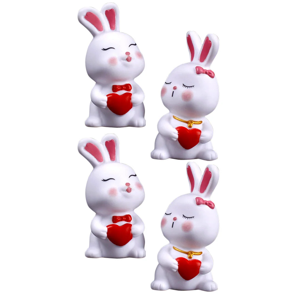 

Bunny Rabbit Figurines Easter Figurine Toys Decorations Miniature Mini Statue Decoration Statues Chinese Decor Zodiac Desktop