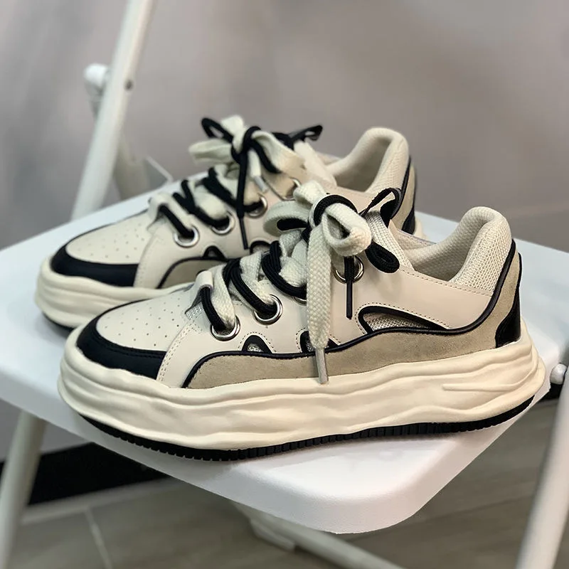 

Новые уличные спортивные туфли на толстой подошве для девочек, повседневные белые туфли на толстой подошве