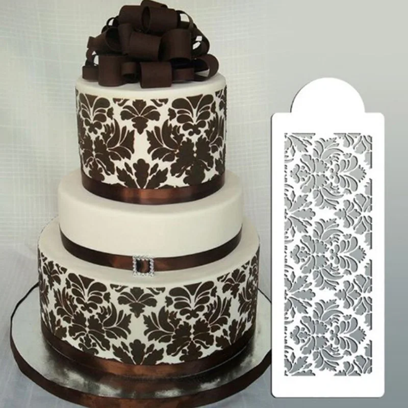 

Fondant Cake Mesh Stamps Stencils Embossing for Decorating Tool Plastic Spray Mold Wedding Cookies Chocolate Drawing Painting