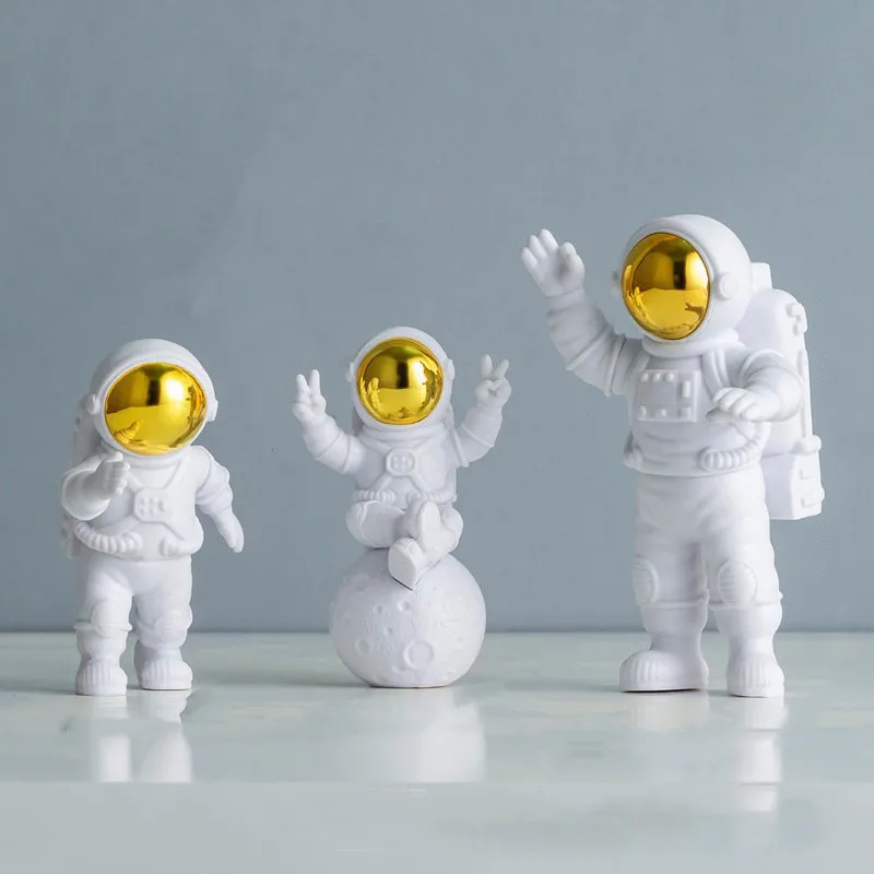 3 шт. декоративная статуэтка астронавта из смолы