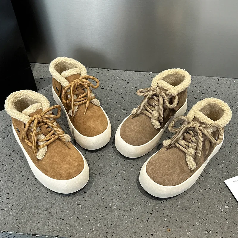 Женские зимние ботинки CICIYANG из натуральной кожи новинка зимы 2024 пушистые теплые