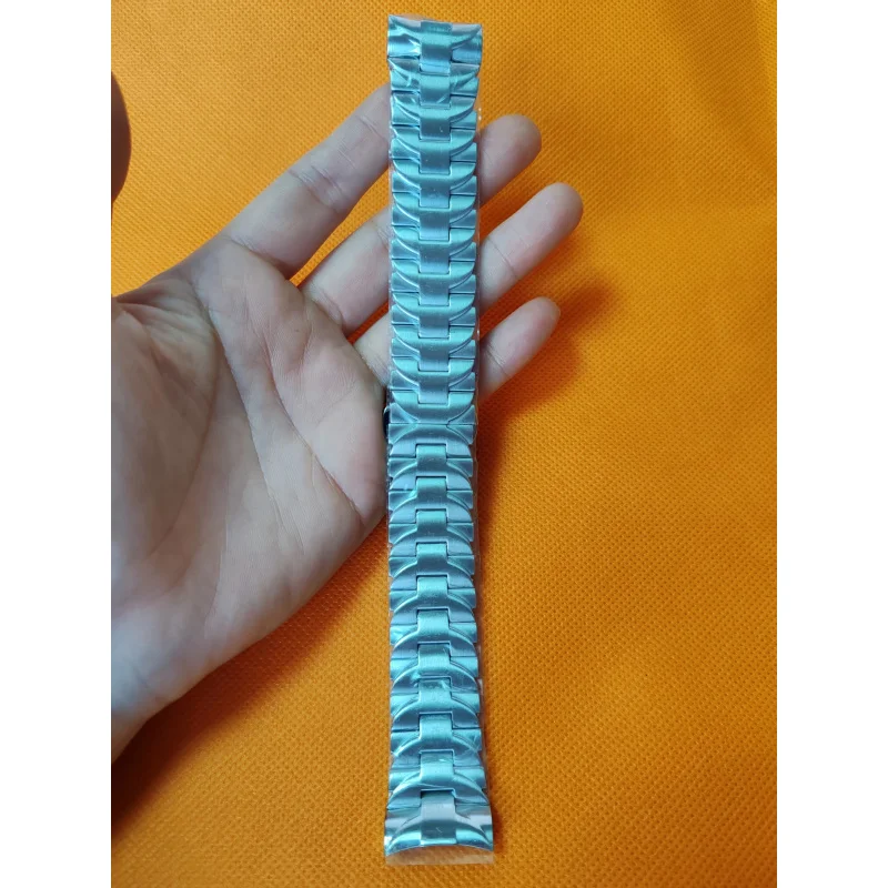 24 мм дуговой интерфейс твердый ремешок из нержавеющей стали черный серебристый