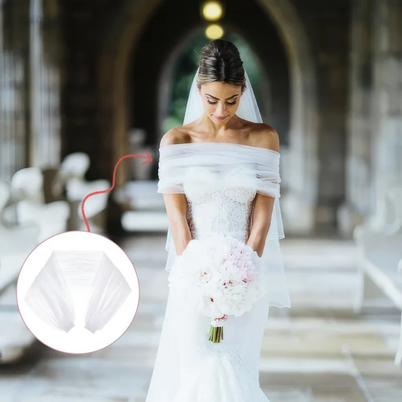 1 Шт. Съемная Белая Фата Из Тюля 90 См Для Невесты Coozie Прозрачные Пышные Тюлевые