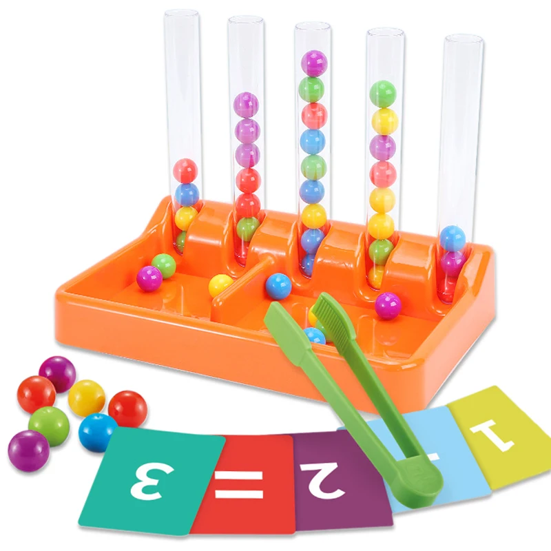 

Children Rainbow Balls Clip Beads Sorting Games Montessori Educational Toys Tube Color Matching Games Toddler Math Teaching Aids
