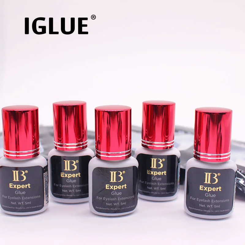 Фото 5 шт., корейский клей IB Expert 1S, быстросохнущий клей для наращивания ресниц, оригинальный клей для ресниц IB Wine Red Cap, клей для накладных ресниц №1