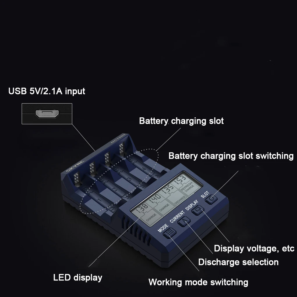Эффективная зарядка SkyRC NC1500 активирует батареи AA/AAA продлевает срок службы делая