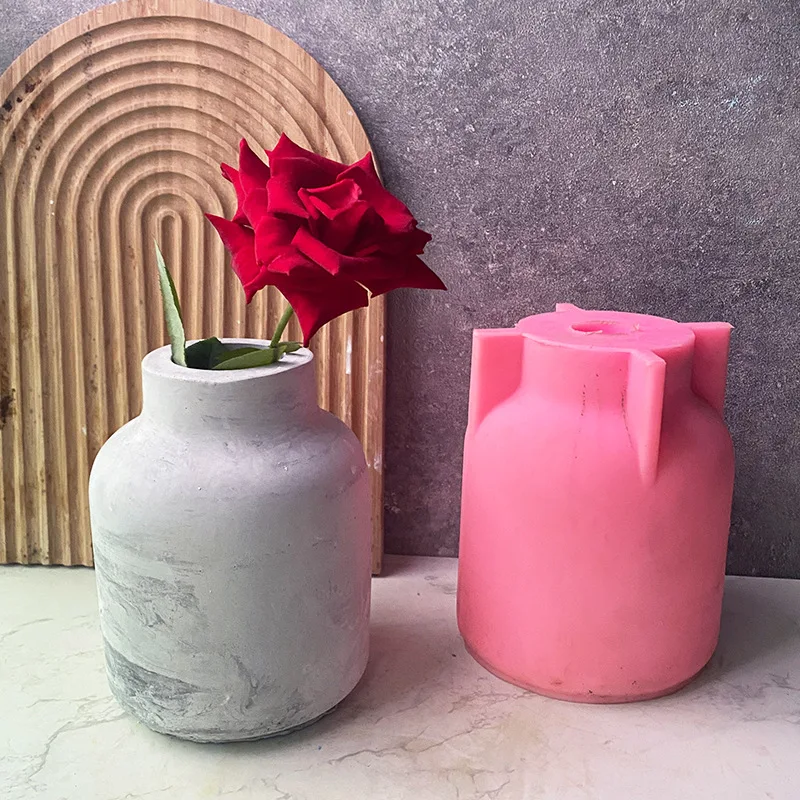 

DIY Large Cylindrical Vase Silicone Mold Gypsum Flowerpot Mold for Handmake Concrete Vase Making Home Decor Cement Plaster Mould