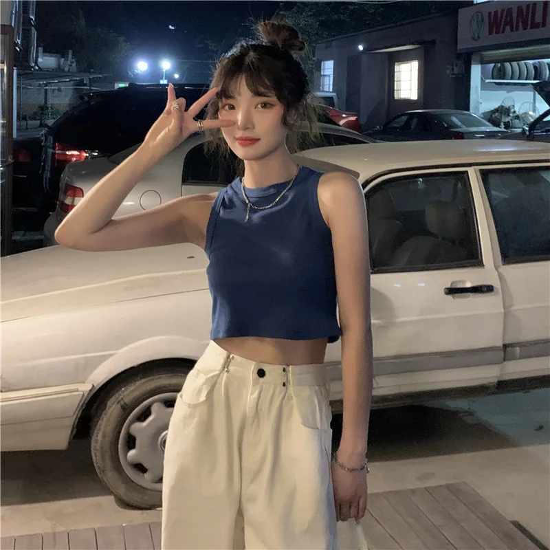 

Sexy Tank Top for Women Streetwear Kawaii Sleeveless Vest Top girls Cropped top tee Feminino Gothic Clothes Жилет Chaleco Y2k