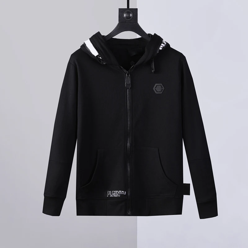

2022 Men sweater zipper decoration long sleeve coat cotton hooded cardigan embroidery fashion spring and autumn Europe uomo top