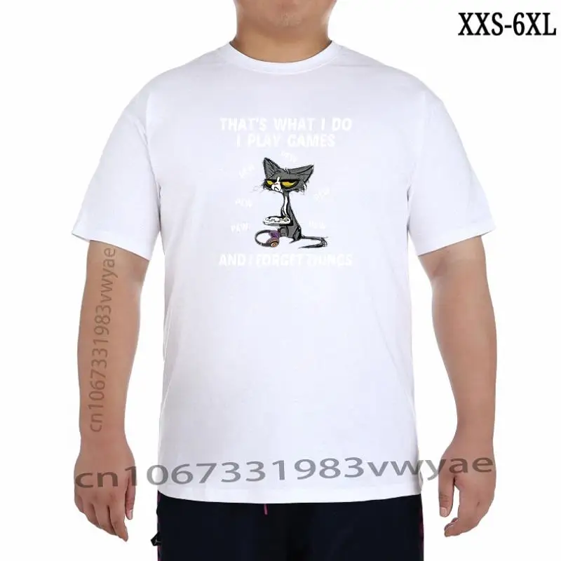 

Забавная черная футболка с котом, Мужская одежда, Хлопковая мужская футболка в стиле Харадзюку с надписью «What I Do We Games And I забудьте о вещах»