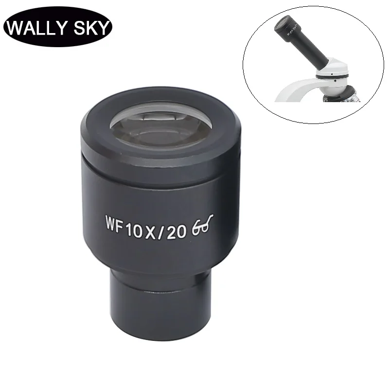 

One Piece High Eye-point Eyepiece for Biological Microscope WF10X with Mounting Size 23.2 mm Field of View 18mm 20 mm