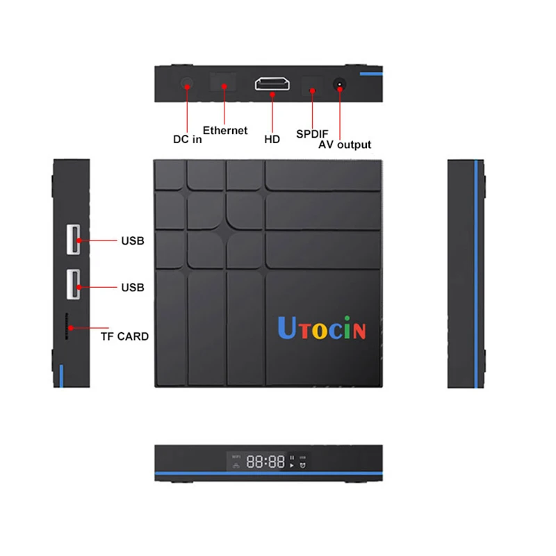 S12 Smart TV Box Amlogic S905Y4 Android 11 3D 4K 2.4G и 5G Wifi BT Voice Remote Control с клавиатурой подсветкой |