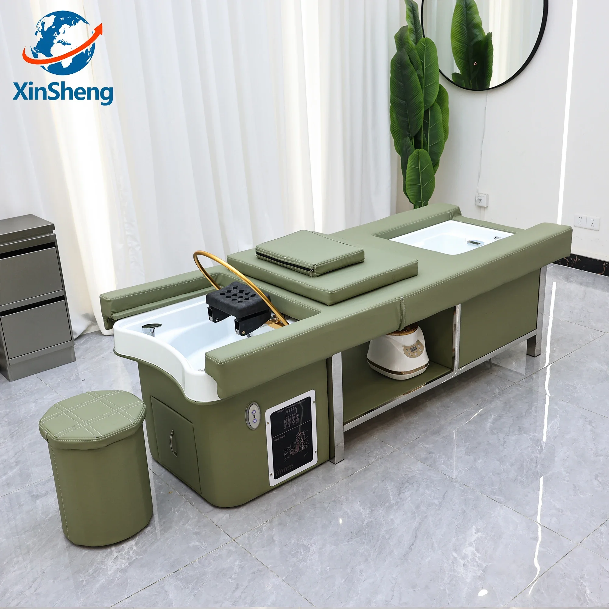 Фото Кушетка для мытья головы и SPA-процедур XinSheng, массажный стол для салонов красоты, коммерческая мебель для парикмахерских №1