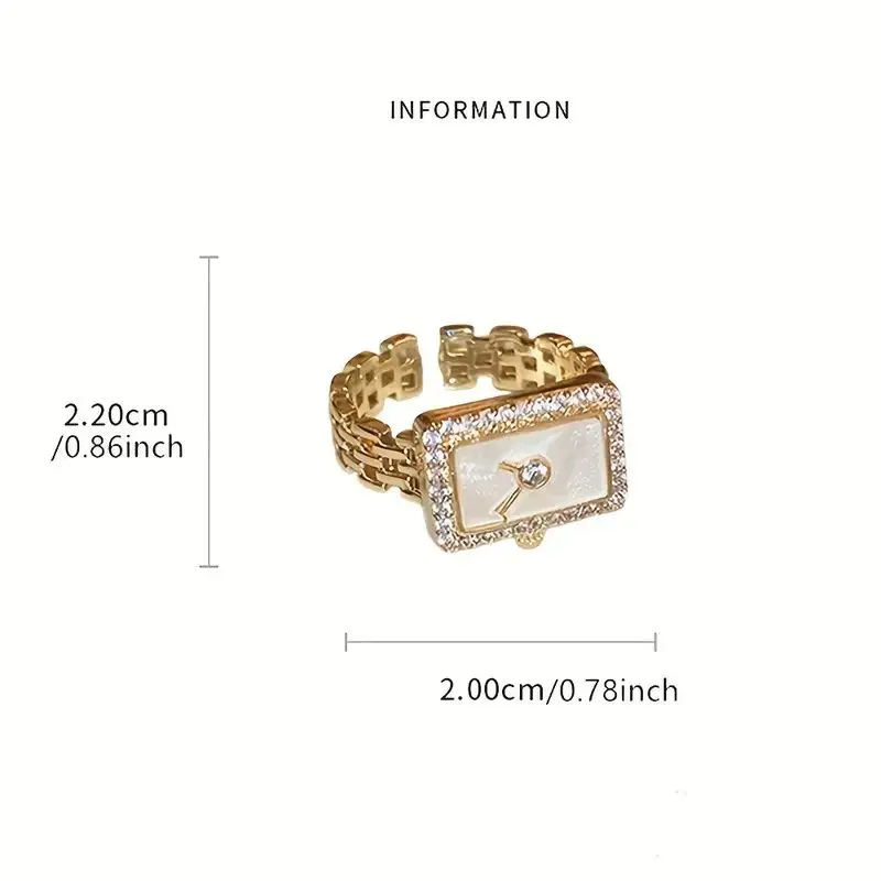 Модные часы с круглым кубическим цирконием металлическое кольцо геометрическим