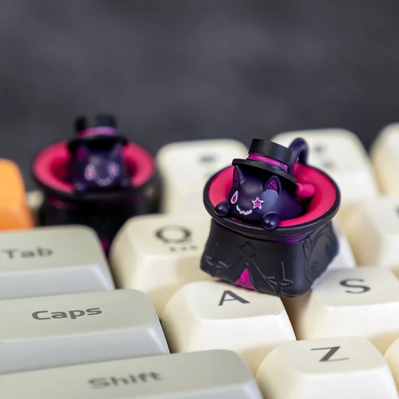 1 шт. механическая клавиатура колпачок для клавиатуры Genshin Lyney забавная с котом Ome
