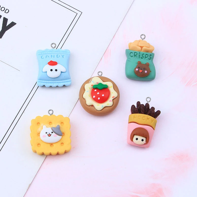 

Resin Cute Candy Chips Cookies Charms Pendant Jewelry Making DIY Earring Necklace Floating Accessories